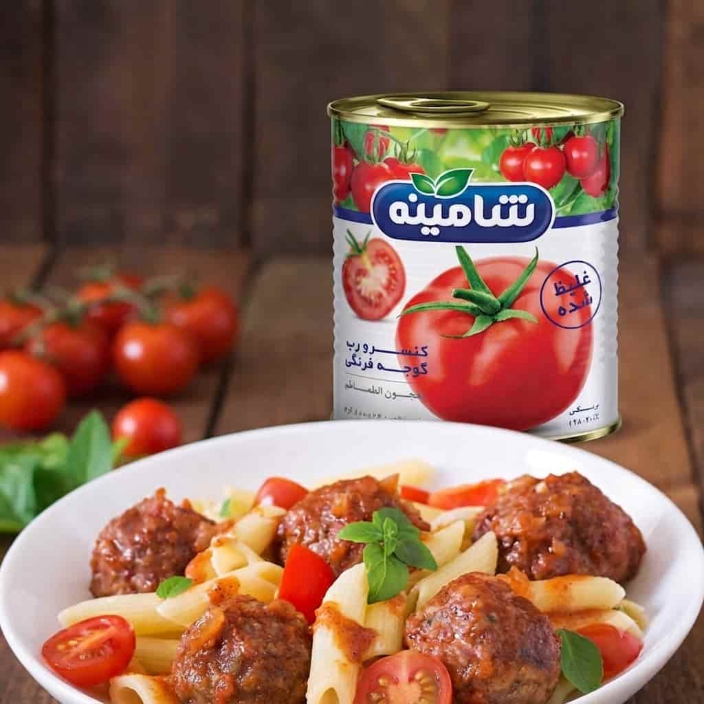 رب گوجه فرنگی شامینه خوش رنگ و خوش طعم برای مصارف خانگی